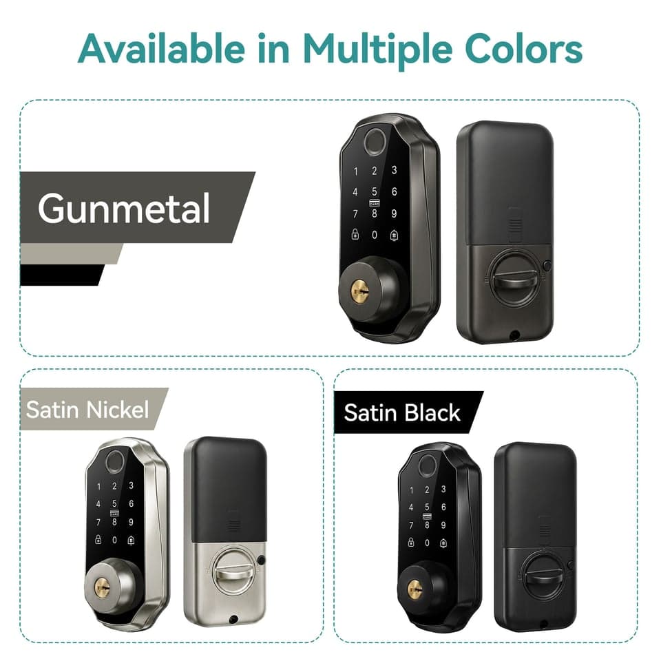SJJ Aluminum Fingerprint Deadbolt detail photo 4 — Tuya/TTLock app