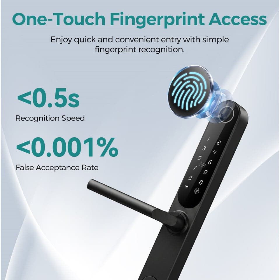 SJJ Aluminum Narrow Frame Lock detail photo 3 — Tuya/TTLock app