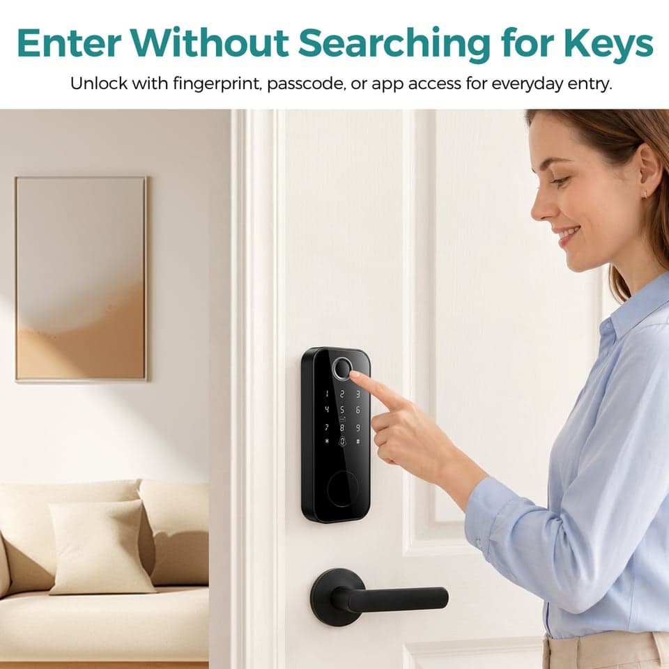 SJJ Fingerprint Deadbolt Aluminum Keypad detail photo 2 — Tuya/TTLock app