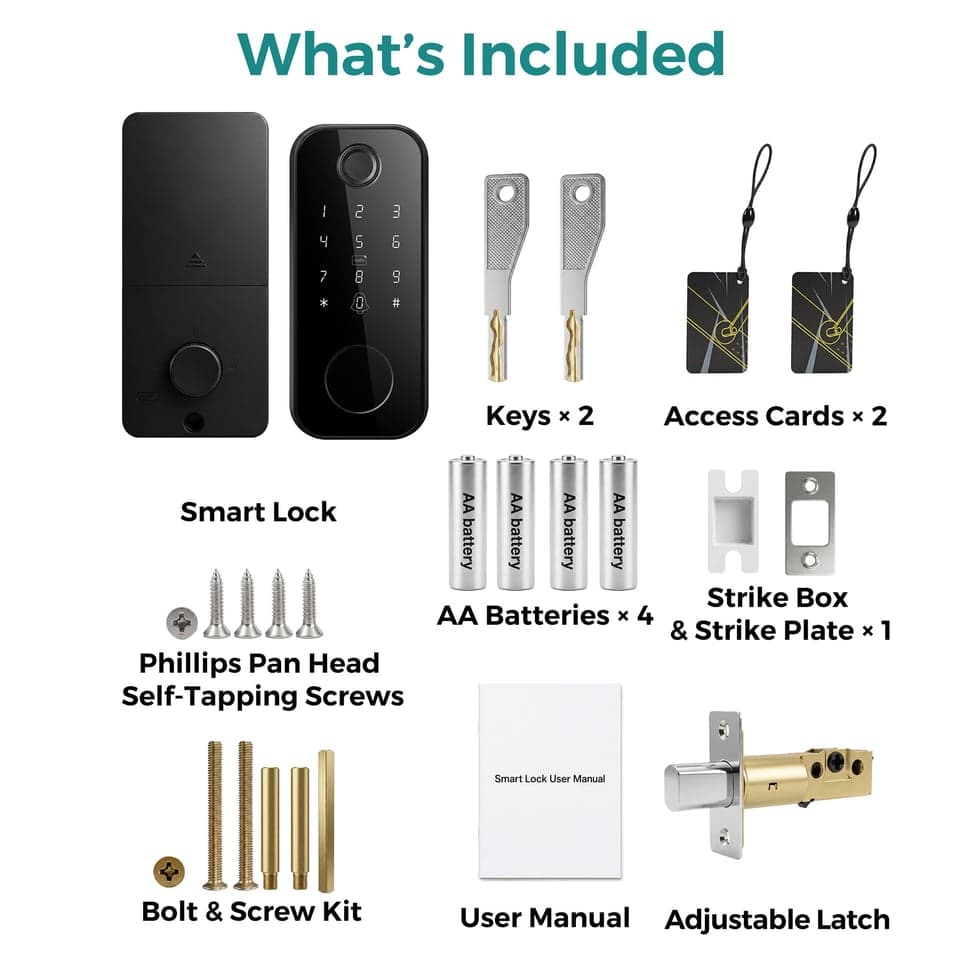 SJJ Fingerprint Deadbolt Aluminum Keypad detail photo 5 — Tuya/TTLock app