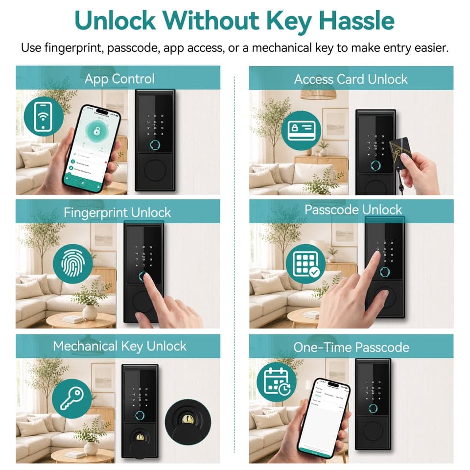 SJJ Fingerprint Deadbolt TTLock Entry detail photo 1 — Tuya/TTLock app
