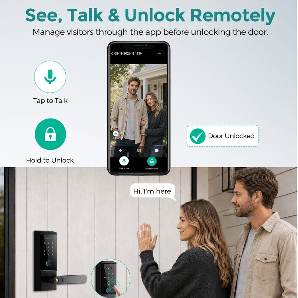SJJ Fingerprint Lever Lock High detail photo 4 — Tuya/TTLock app