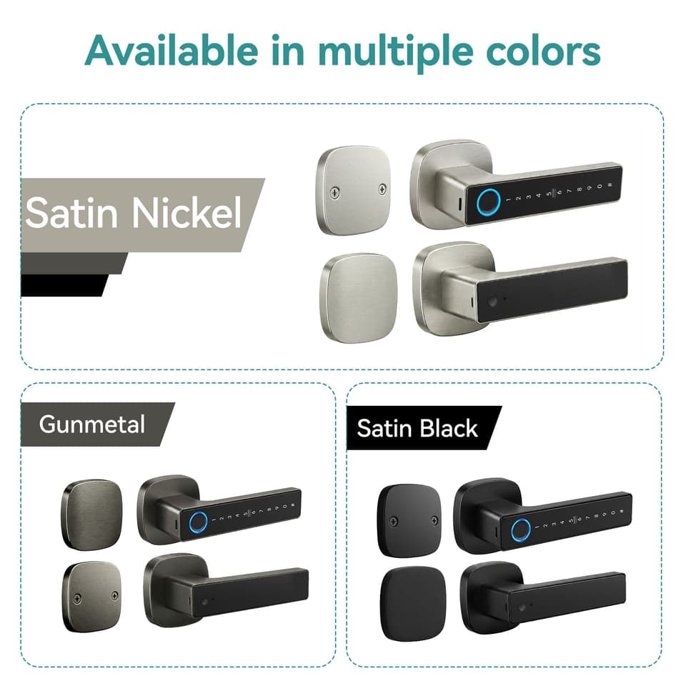 SJJ Fingerprint Lever Lock Wood/Aluminum detail photo 1 — Tuya/TTLock app