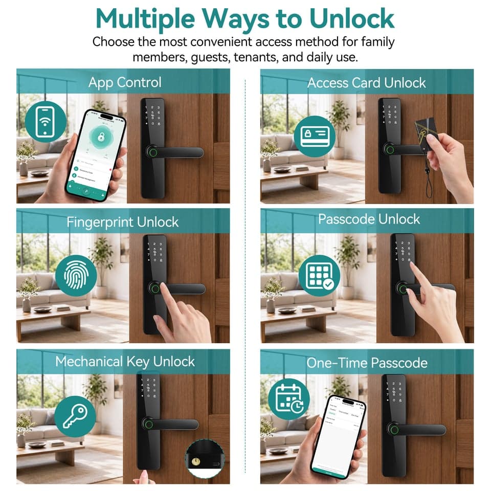 SJJ Fingerprint Lever Lock Aluminum Entry detail photo 1 — Tuya/TTLock app