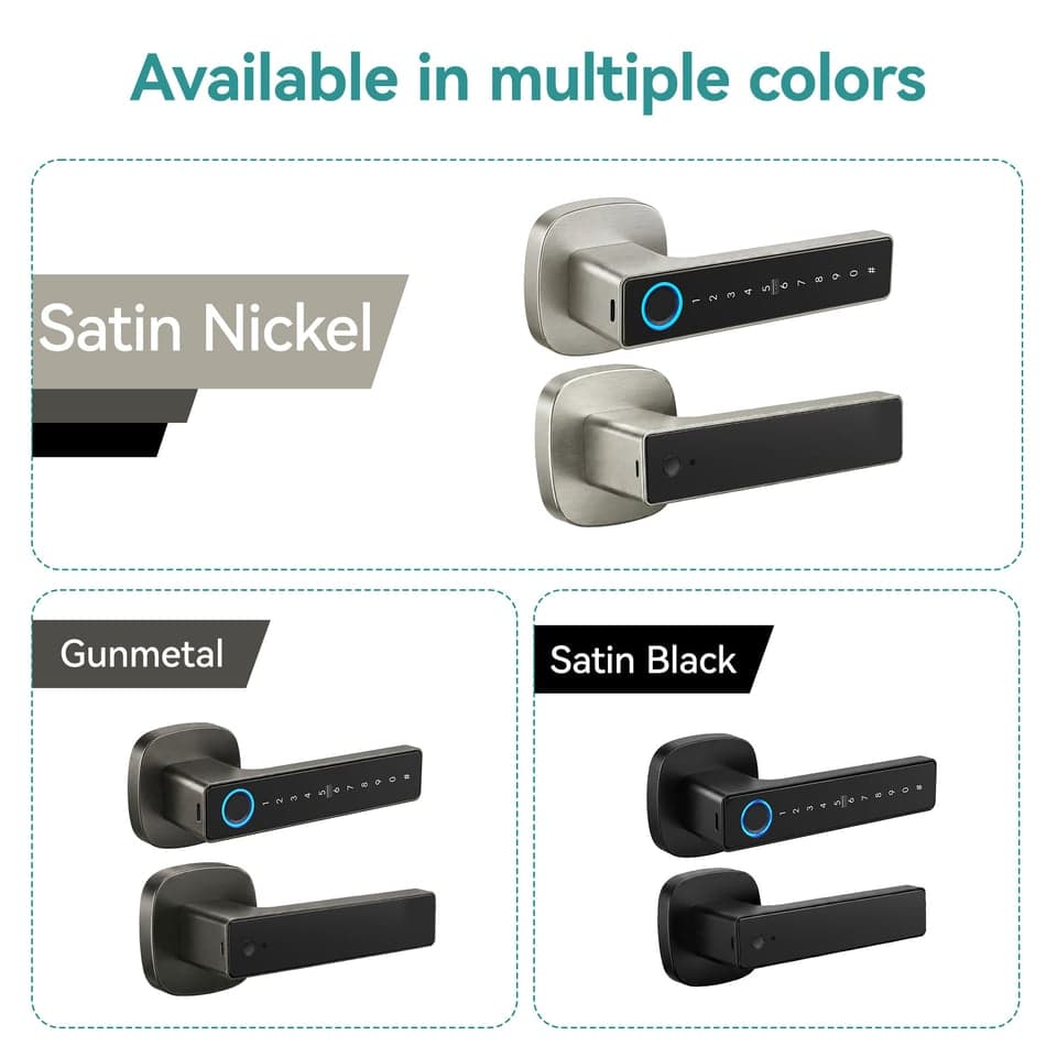 SJJ Fingerprint Lever Lock Aluminum Door detail photo 4 — Tuya/TTLock app