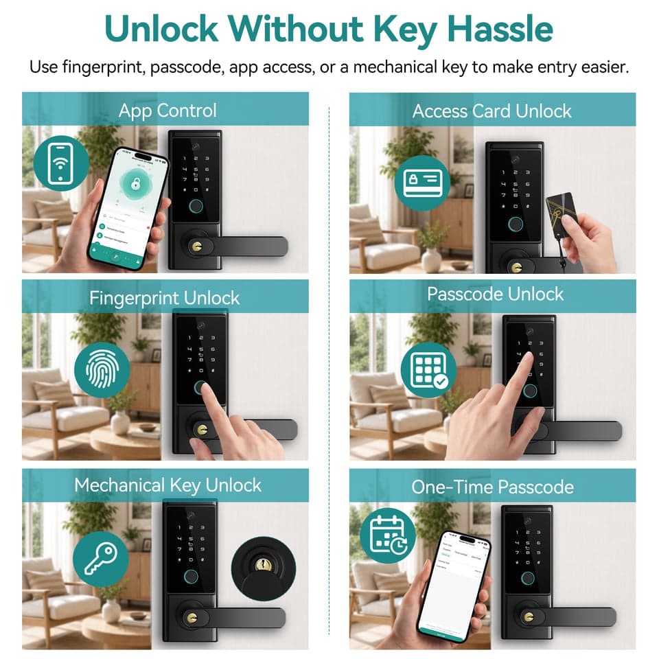 SJJ Fingerprint Lever Lock Aluminum/Steel detail photo 1 — Tuya/TTLock app