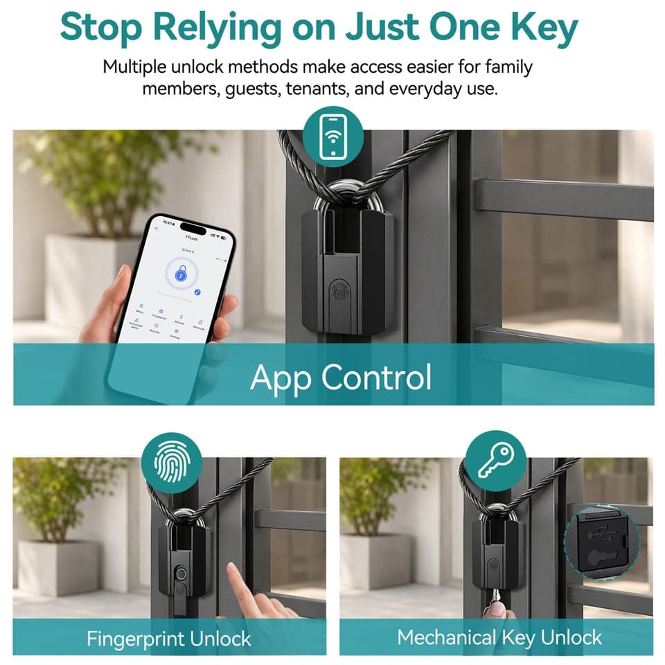 SJJ Fingerprint Smart Padlock detail photo 1 — Tuya/TTLock app