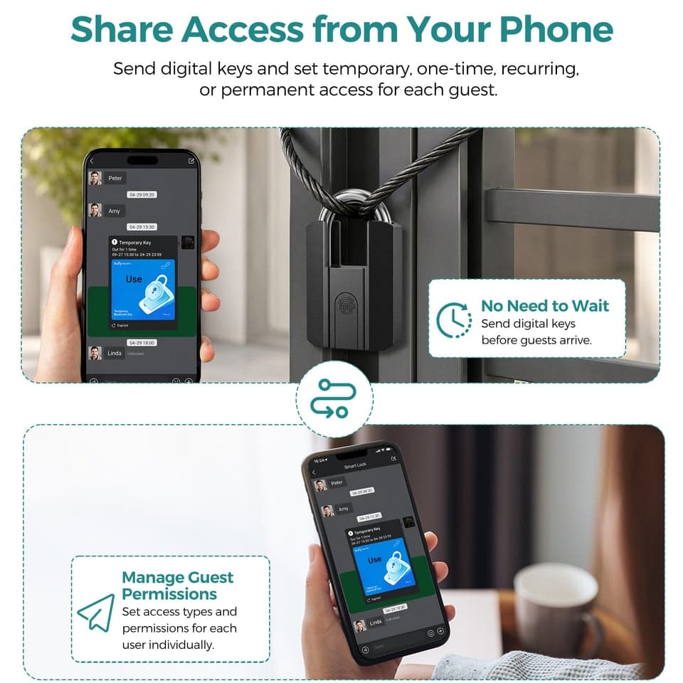 SJJ Fingerprint Smart Padlock detail photo 5 — Tuya/TTLock app
