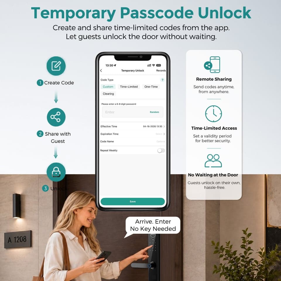 SJJ Fingerprint Lever Lock Alloy Pro detail photo 4 — Tuya/TTLock app