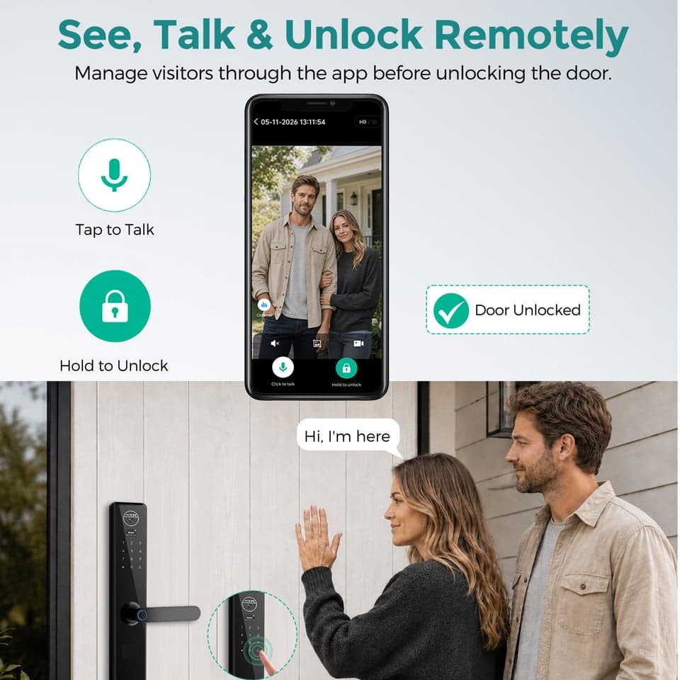 SJJ Fingerprint Lever Lock Alloy Pro detail photo 5 — Tuya/TTLock app