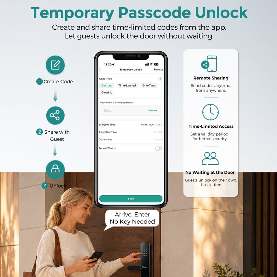 SJJ Fingerprint Lever Lock Mid detail photo 5 — Tuya/TTLock app