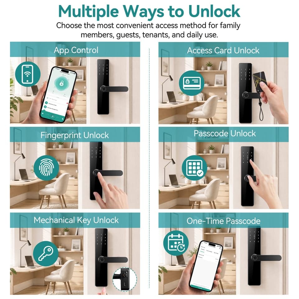 SJJ S1H-Y07 Aluminum Alloy Lever Lock detail photo 2 — Tuya/TTLock app