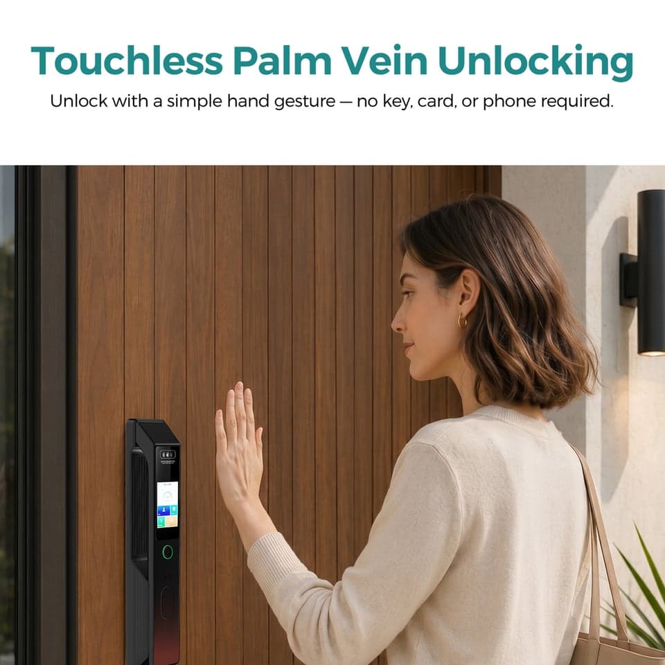 SJJ WiFi Full Auto Door Lock Pro detail photo 4 — video peephole