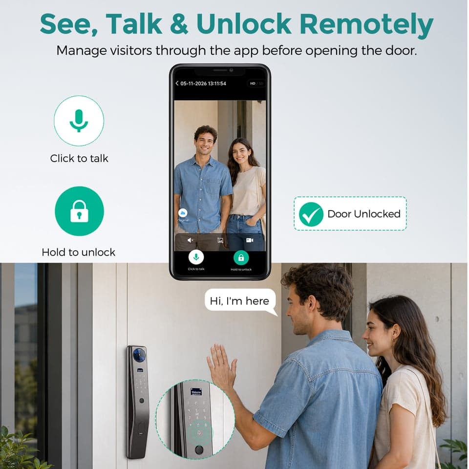 SJJ WiFi Full Auto Lock Entry detail photo 5 — video peephole