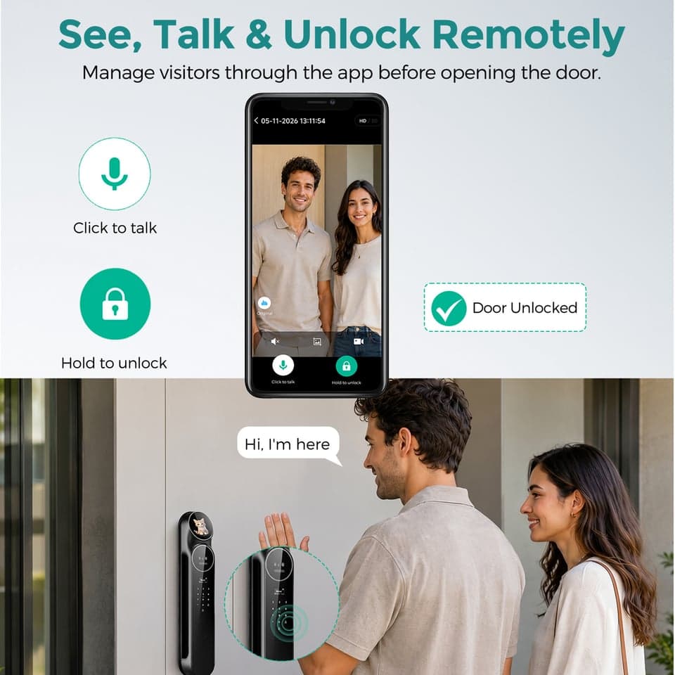 SJJ WiFi Full Auto Lock Standard Plus detail photo 3 — video peephole